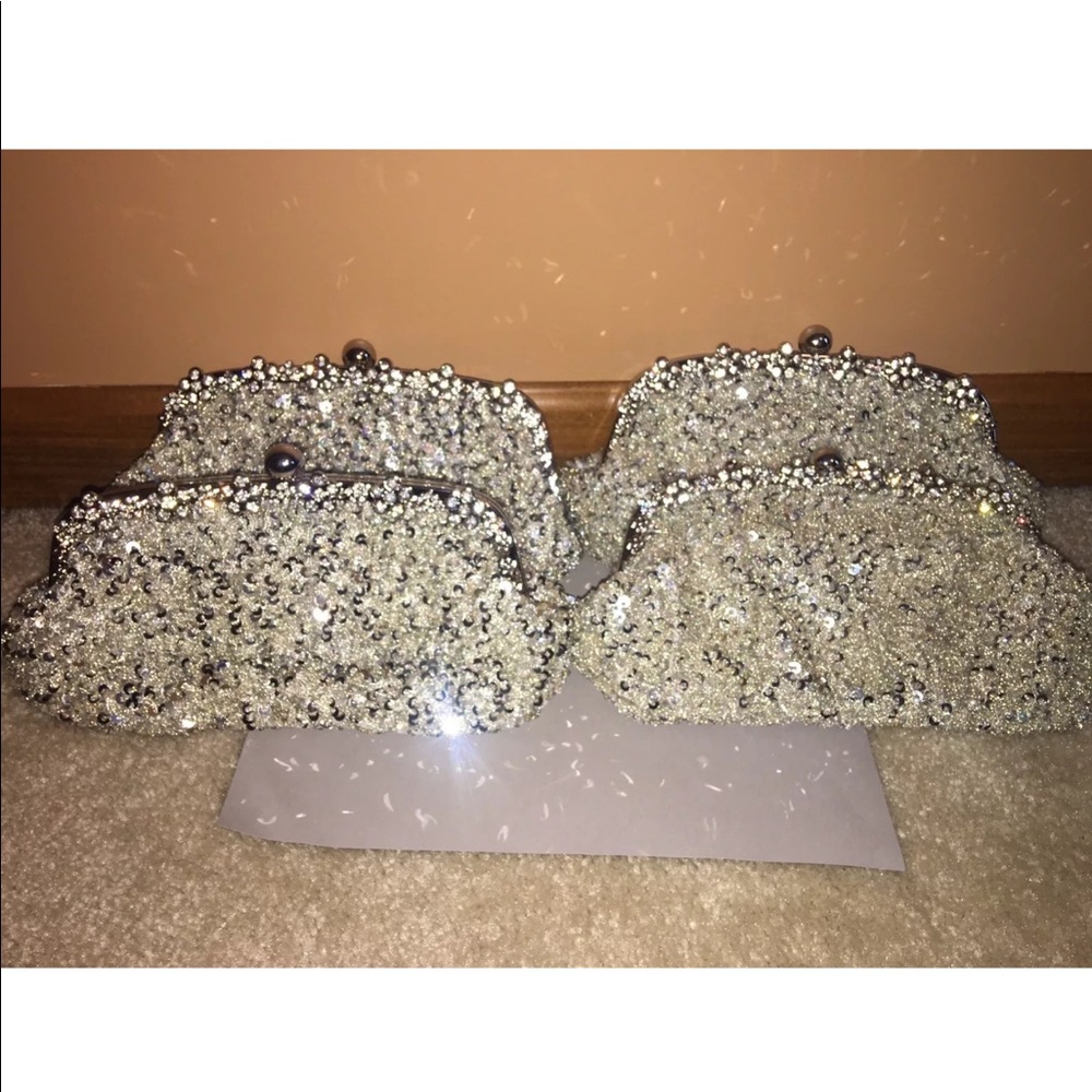 4 NWT Sequin Rhinestone Clutch/Strap handbag